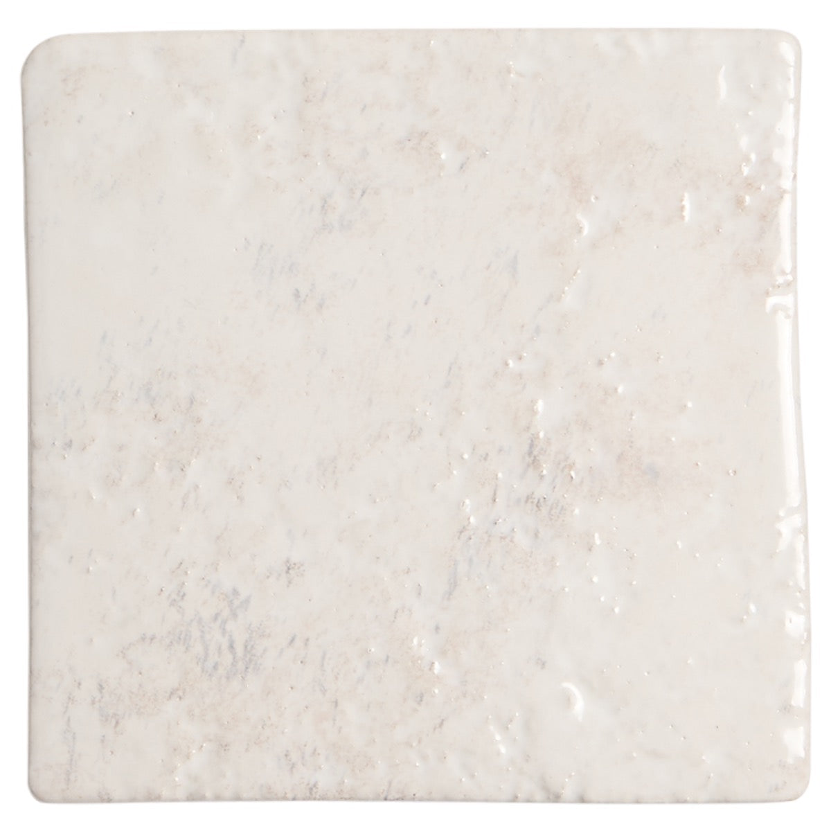 Greta Seashell White 5x5 Glossy Textured Porcelain Tile by Lux Tile