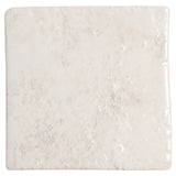 Greta Seashell White 5x5 Glossy Textured Porcelain Tile by Lux Tile