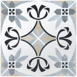 Bella Royale Gray 9x9 Matte Porcelain Tile - Encaustic Look