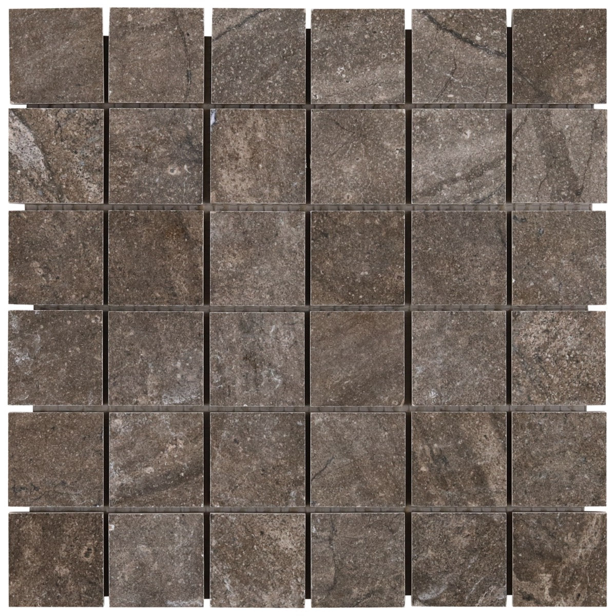 Santo Earth Brown 2x2 Matte Porcelain Mosaic Tile - Lux Tile