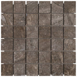 Santo Earth Brown 2x2 Matte Porcelain Mosaic Tile - Lux Tile