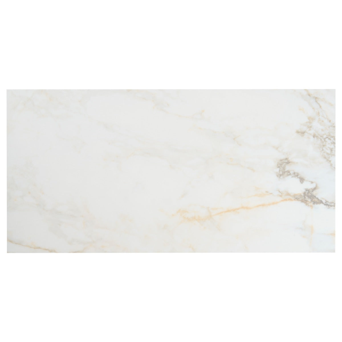Lux Tile Calacatta Macchia White Gold 12x24 Marble Look Matte Porcelain Tile
