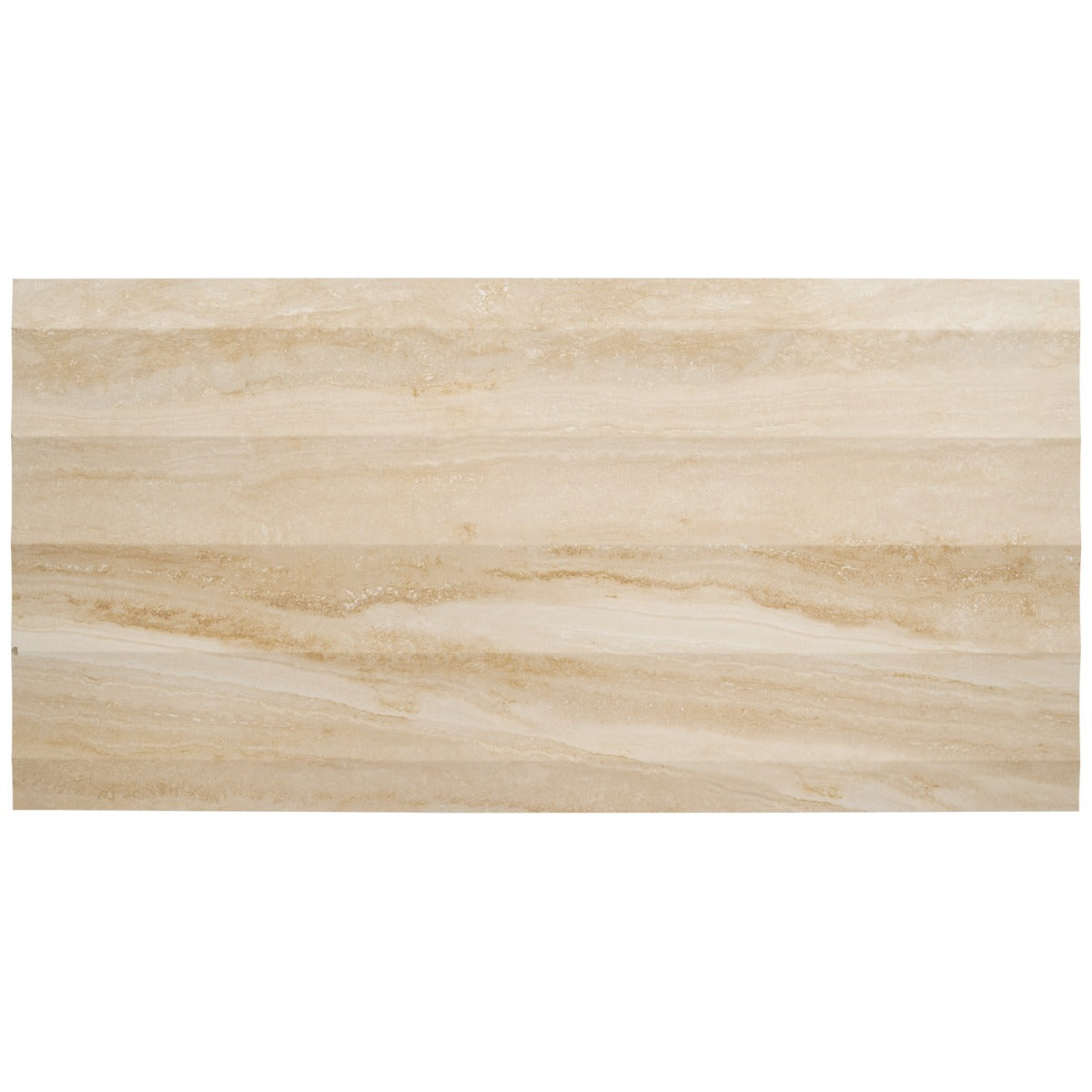 Lumar Waves 3D Travertino Crema Beige 24x48 Matte Porcelain Tile