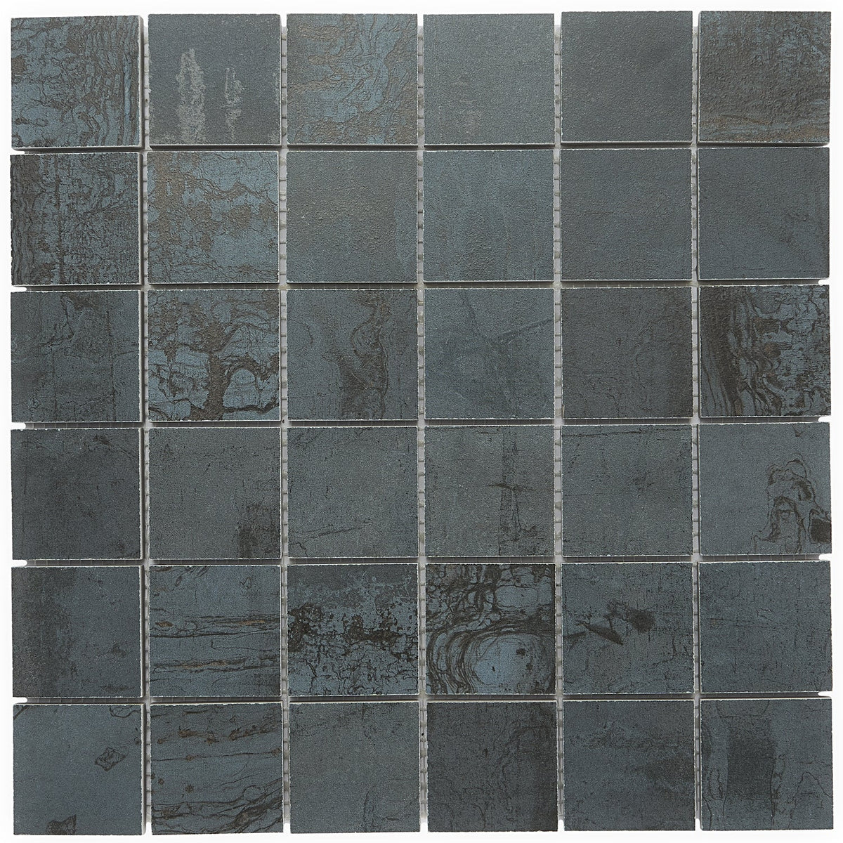 Angela Harris Metallic Blue Matte Porcelain Mosaic Tile 2x2