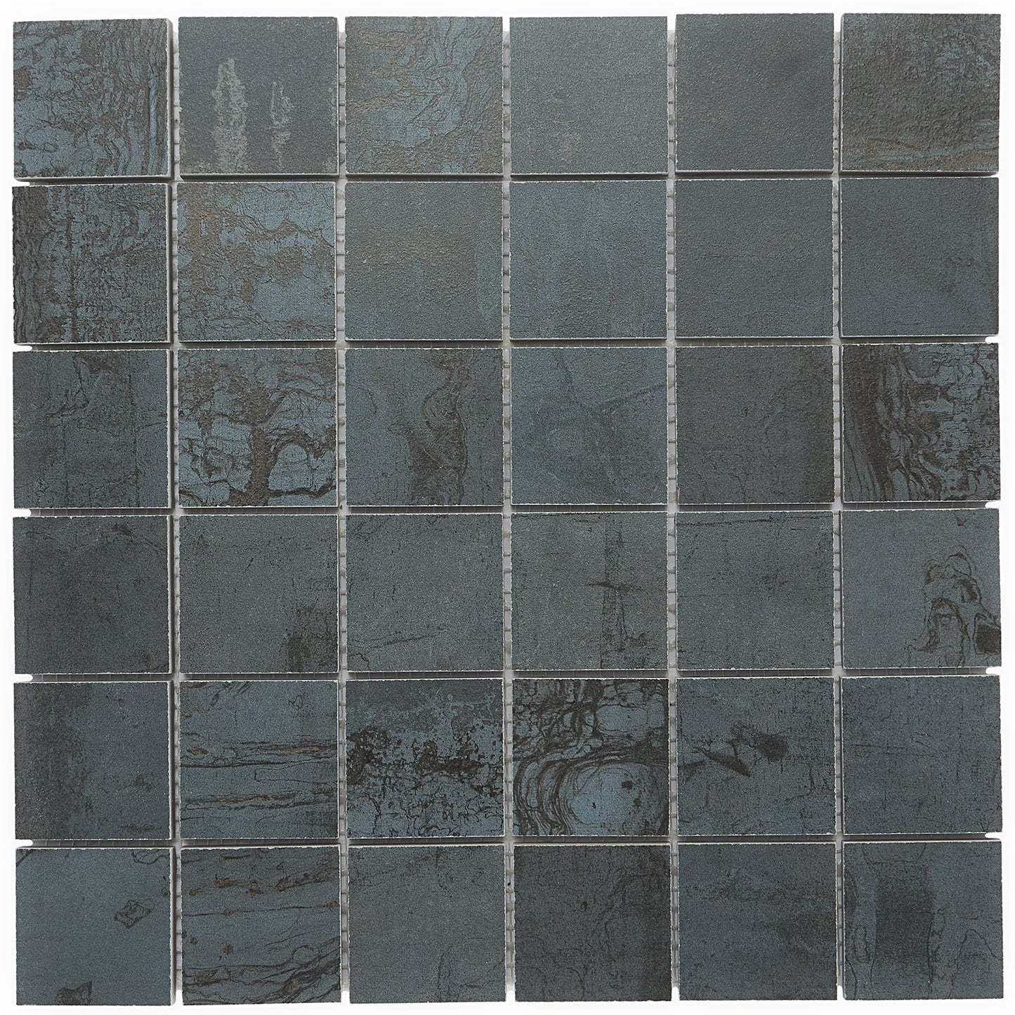 Angela Harris Metallic Blue Matte Porcelain Mosaic Tile 2x2