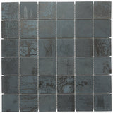 Angela Harris Metallic Blue Matte Porcelain Mosaic Tile 2x2