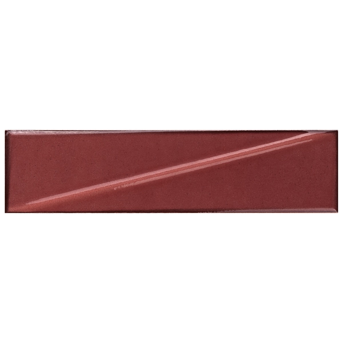 Axelle Ruby Red 3D Glossy Ceramic Subway Tile - 3x12