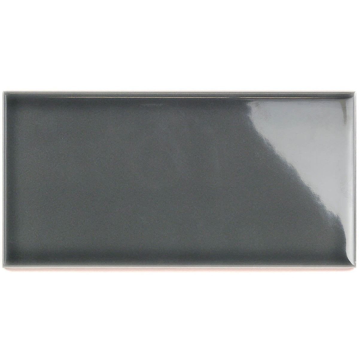 Vector Antracita Gray Polished Ceramic Subway Tile 4x8