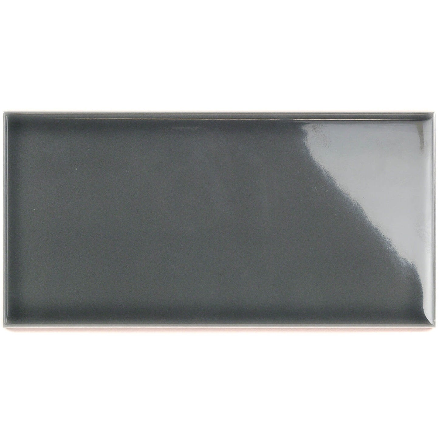Vector Antracita Gray Polished Ceramic Subway Tile 4x8