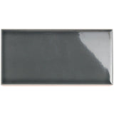 Vector Antracita Gray Polished Ceramic Subway Tile 4x8