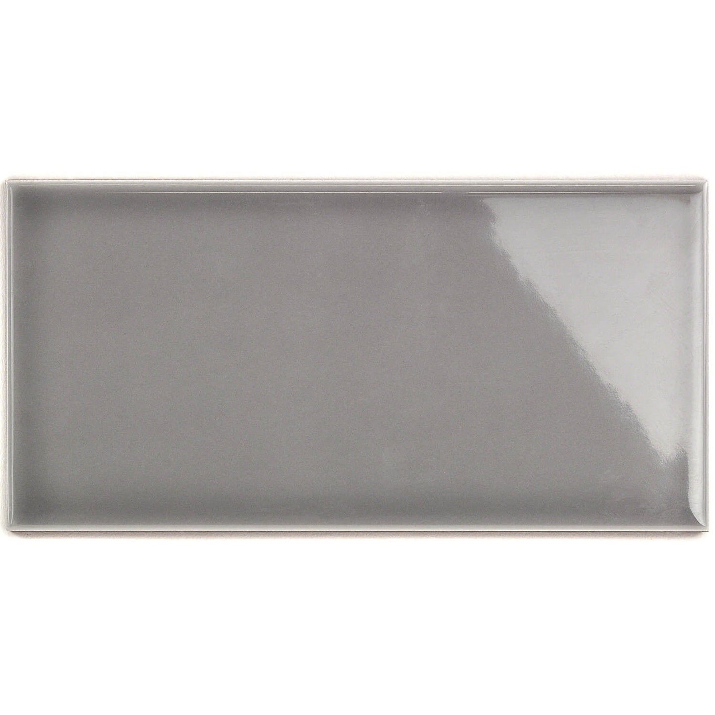 Vector Gris Gray Polished Ceramic Subway Tile - 4x8