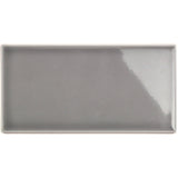 Vector Gris Gray Polished Ceramic Subway Tile - 4x8