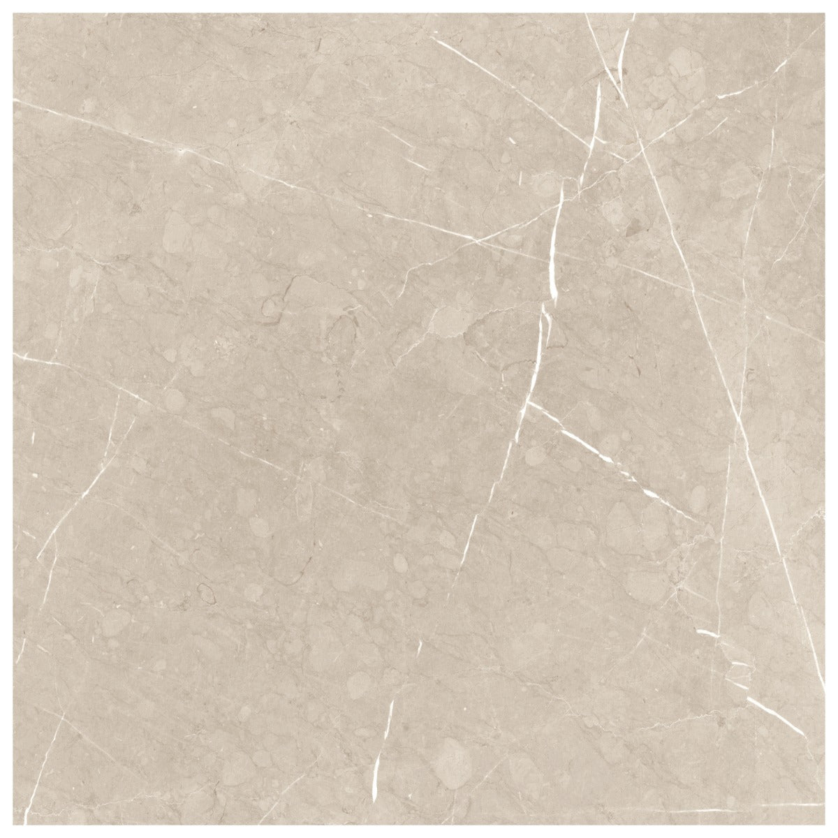 Autograph Crema Beige 48x48 Marble Look Satin Porcelain Tile - Tilebar