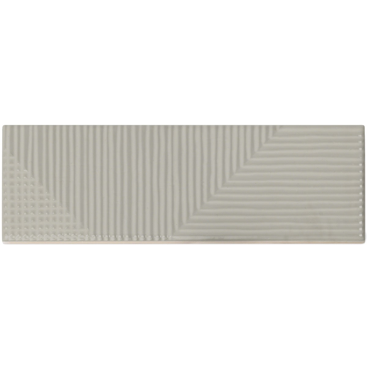 Tilebar Enigma Light Gray 2x8 Textured Polished Ceramic Subway Wall Tile