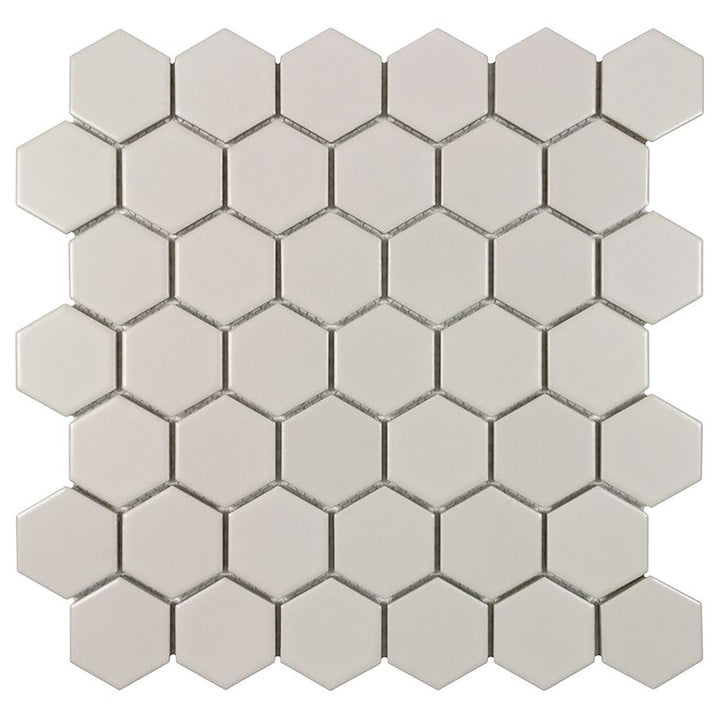 Serenity Taupe Gray 2" Hexagon Matte Porcelain Mosaic Tile
