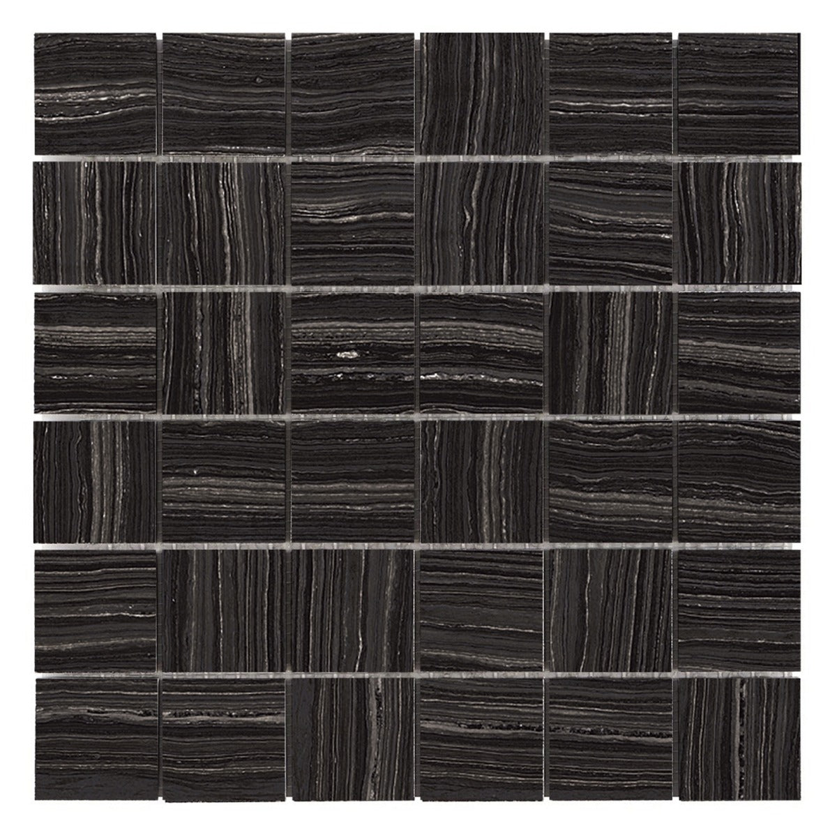 Miles Universe Black 2x2 Matte Porcelain Mosaic Tile - Lux Tile