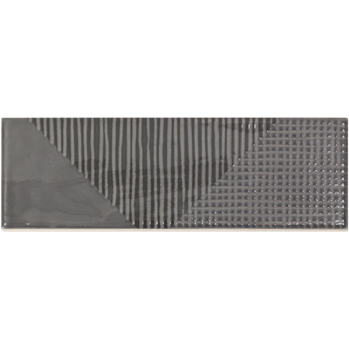 Tilebar Enigma Graphite Gray 2x8 Polished Textured Ceramic Wall Tile