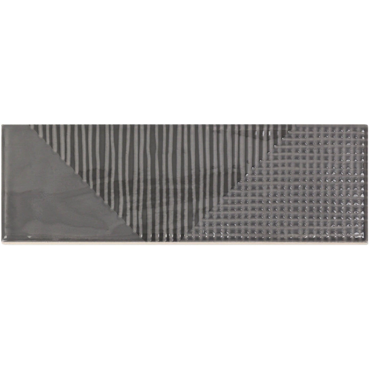 Tilebar Enigma Graphite Gray 2x8 Polished Textured Ceramic Wall Tile