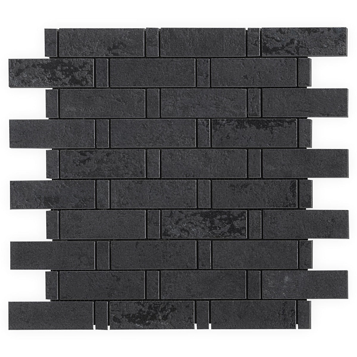 Lux Tile Portrait Black Weave Matte Porcelain Mosaic Tile