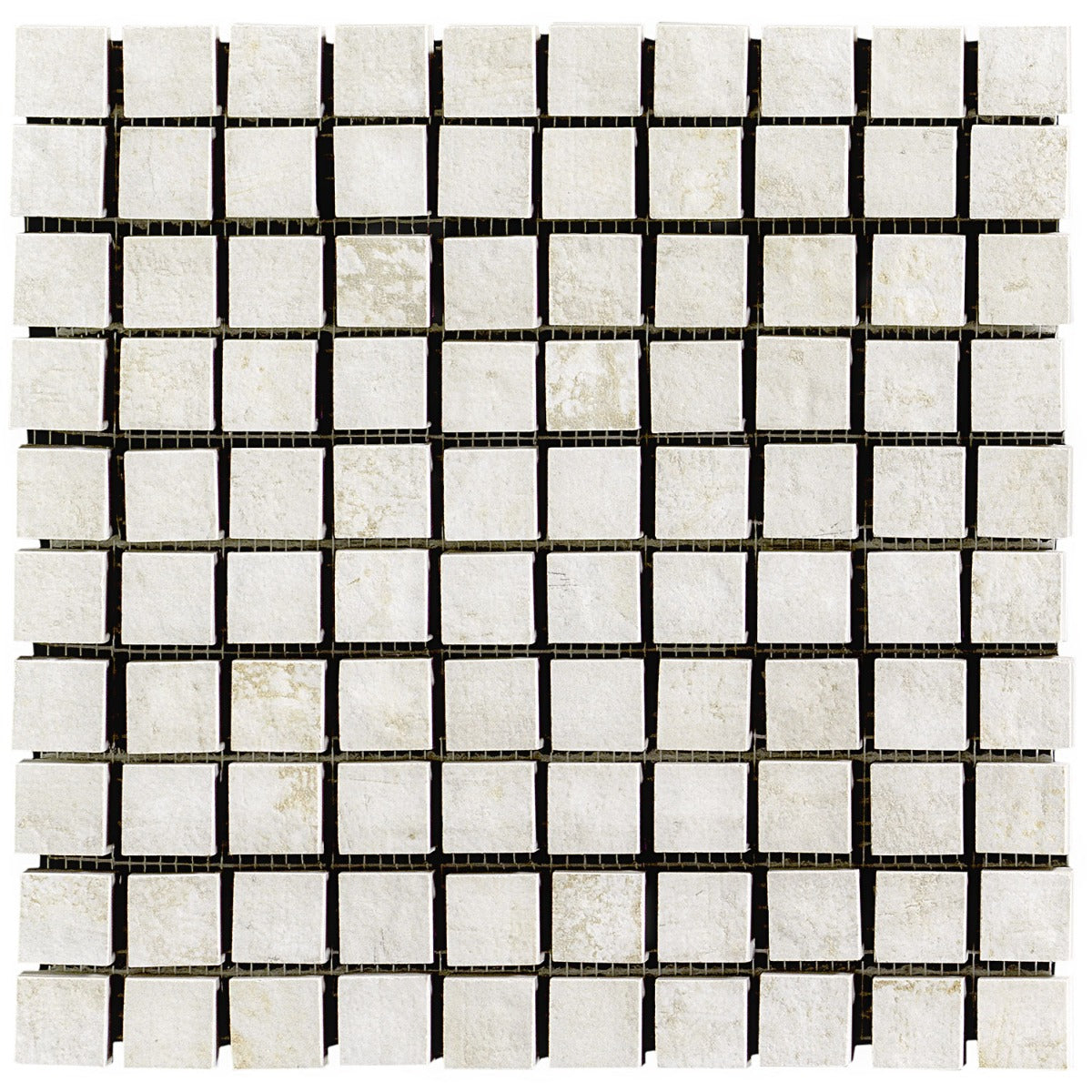 Lux Tile Portrait Ivory Beige Matte Porcelain Mosaic Tile 1x1
