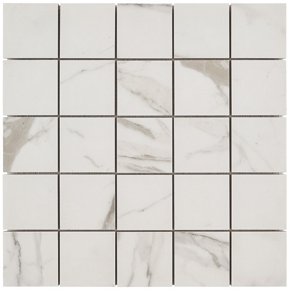 Versilia Statuario Matte Porcelain Mosaic Tile - 2x2