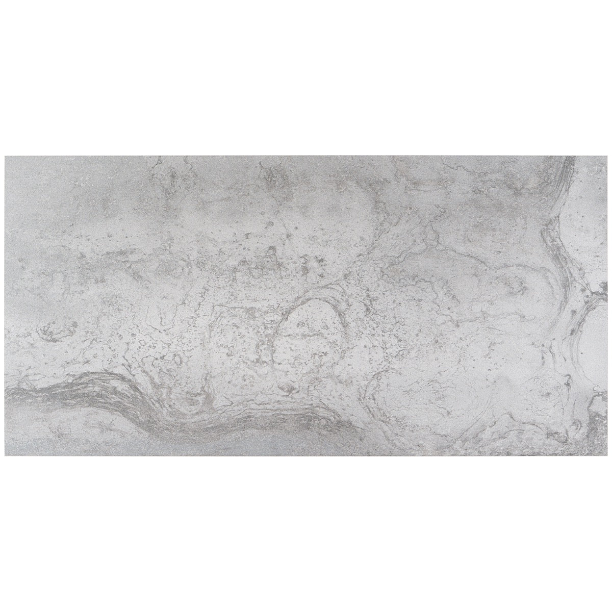Hewlett Metal Silver 12x24 Matte Porcelain Tile - Industrial Style