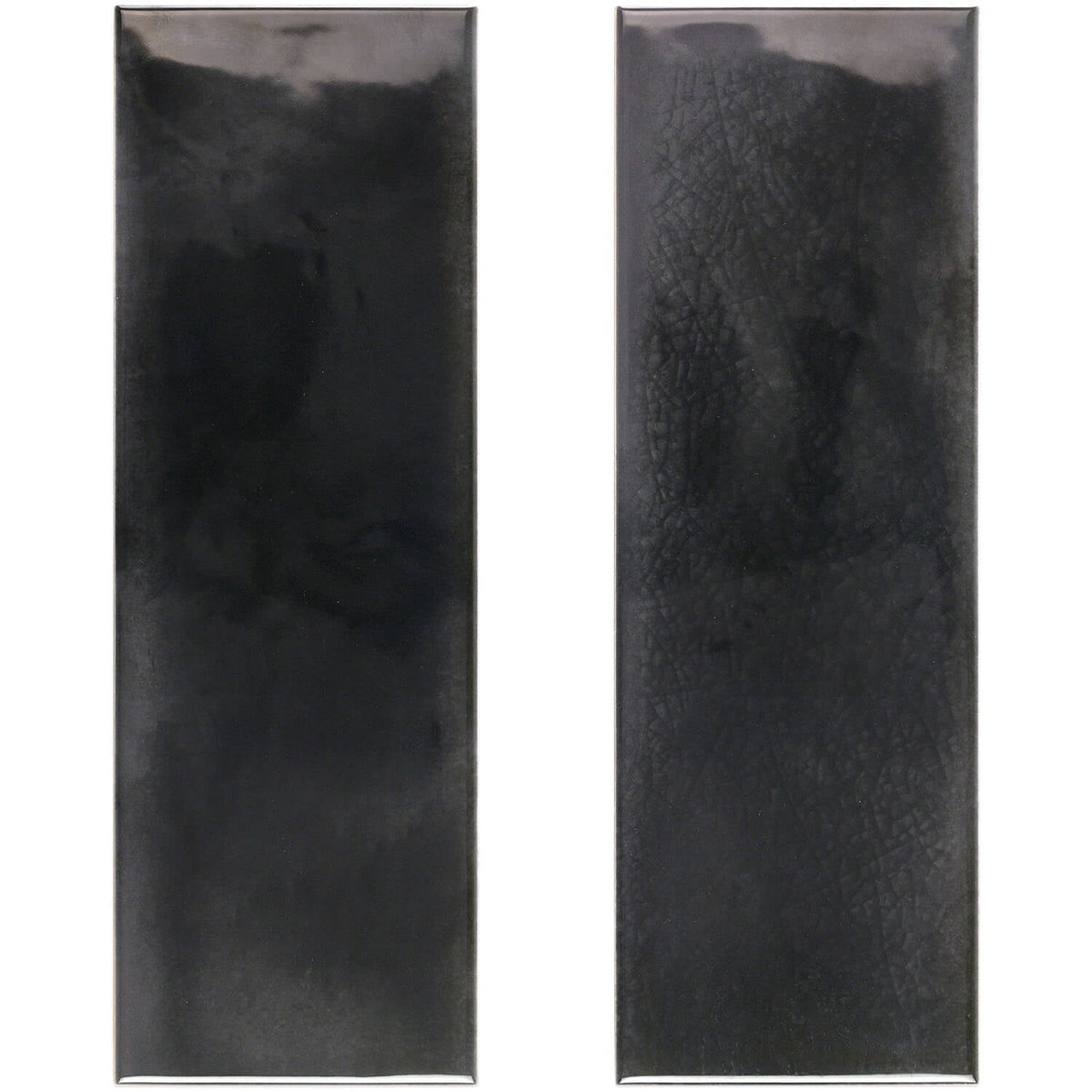 Diesel Camp Smoke Black 4x12 Glossy Ceramic Subway Tile - Lux Tile