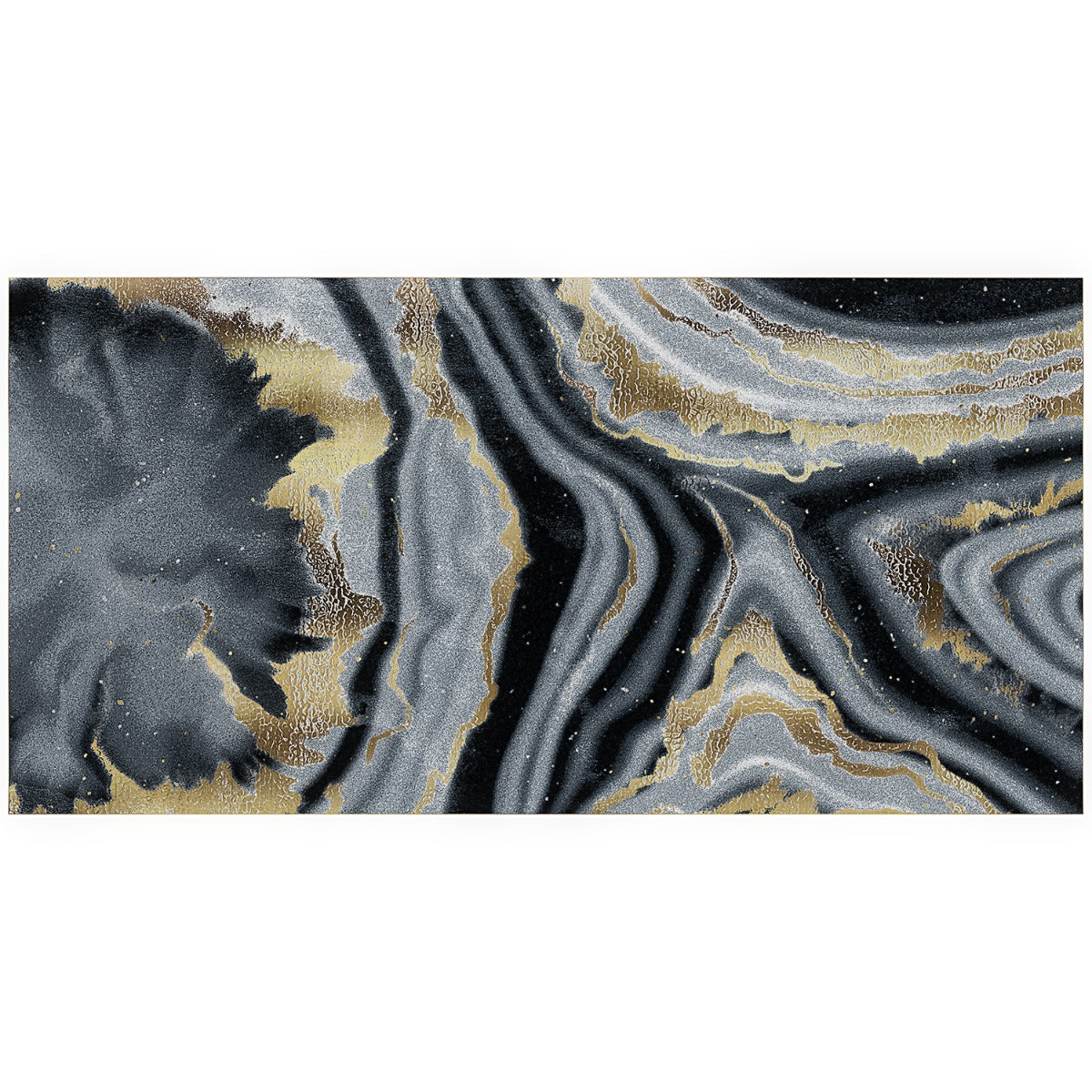Tilebar Agate Art Night Black 24x48 Polished Porcelain Tile