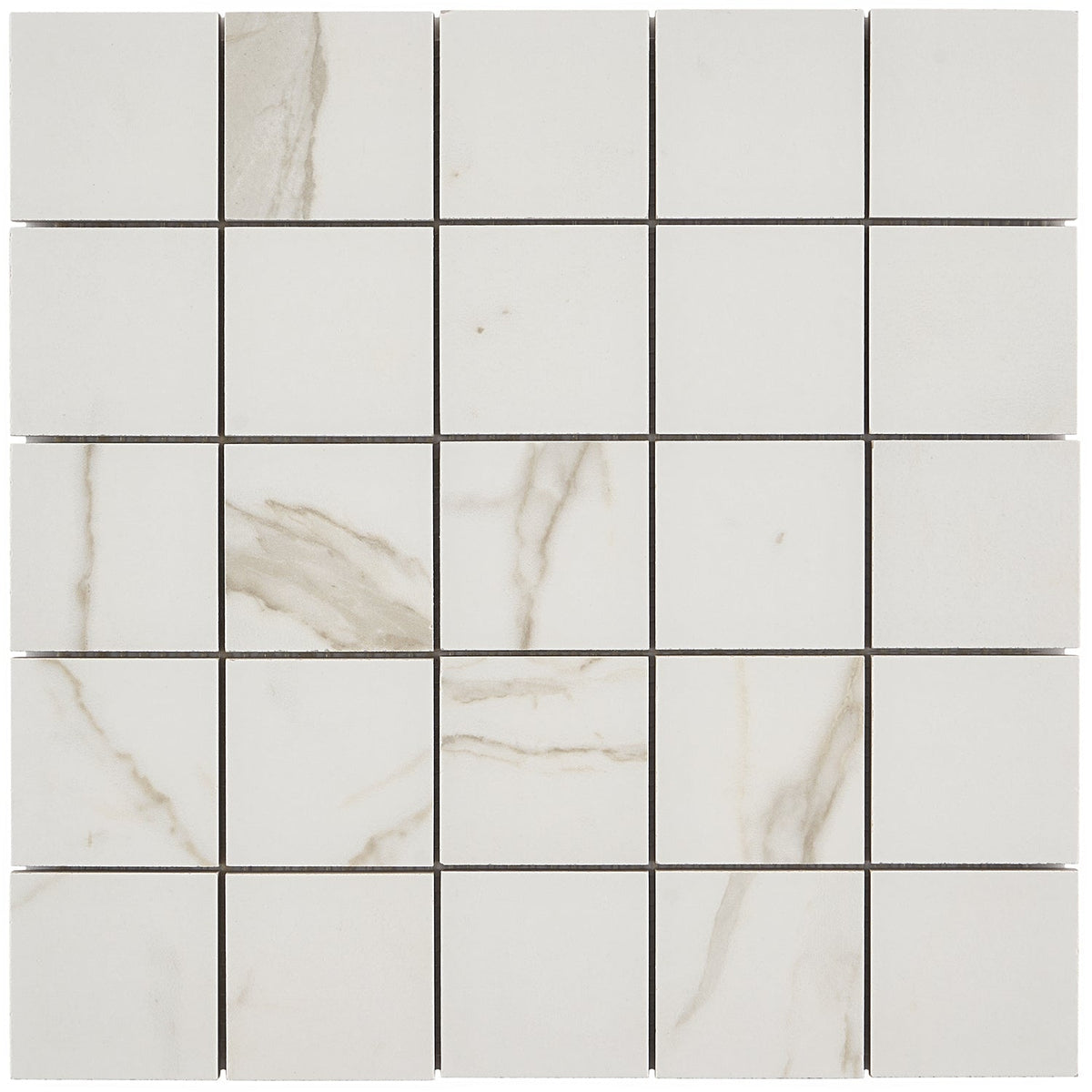 Versilia Calacatta Oro Matte Porcelain Mosaic Tile - Lux Tile
