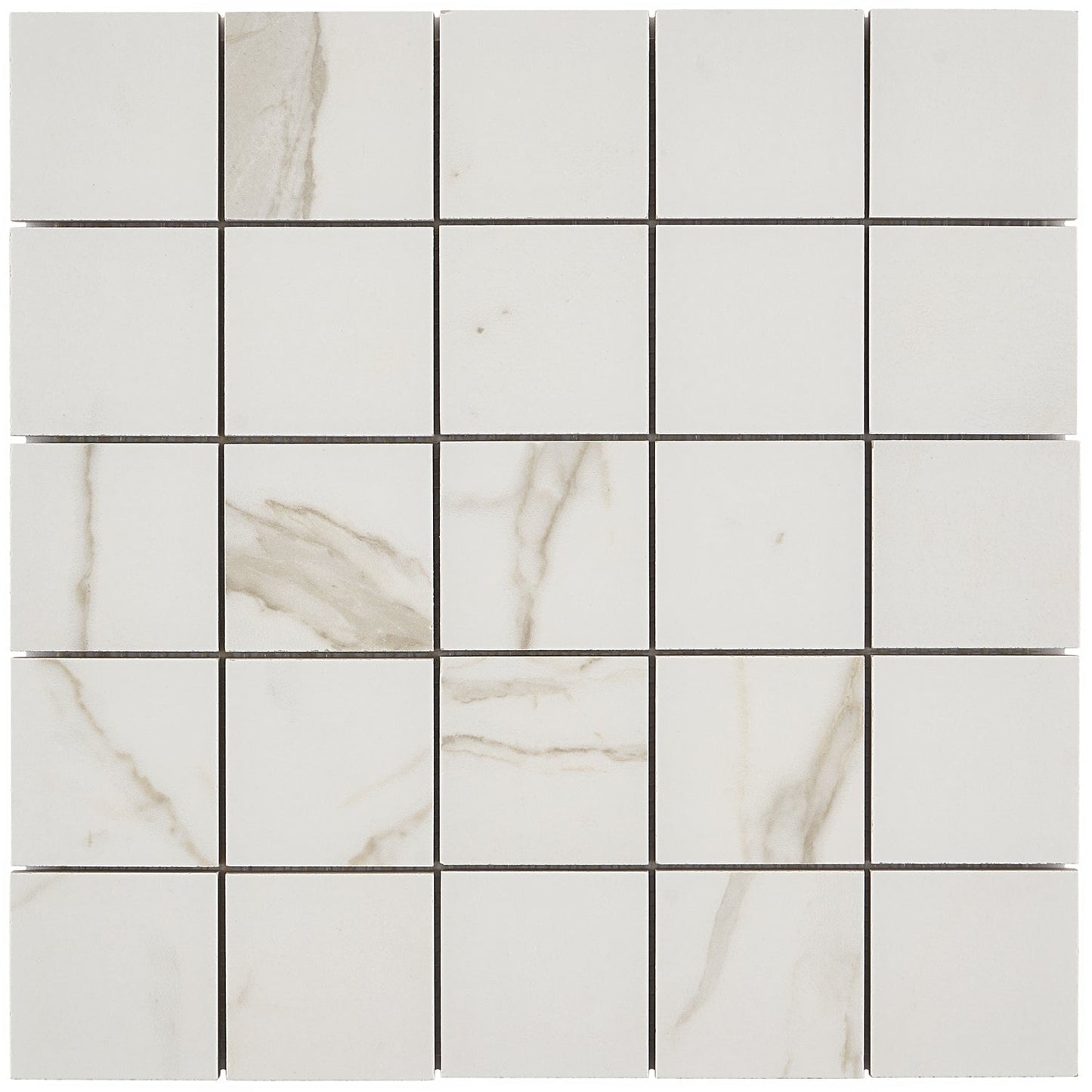 Versilia Calacatta Oro Matte Porcelain Mosaic Tile - Lux Tile