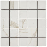 Versilia Calacatta Oro Matte Porcelain Mosaic Tile - Lux Tile