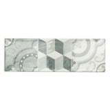 Santa Monica Cold Deco Gray 4x12 Polished Ceramic Wall Tile