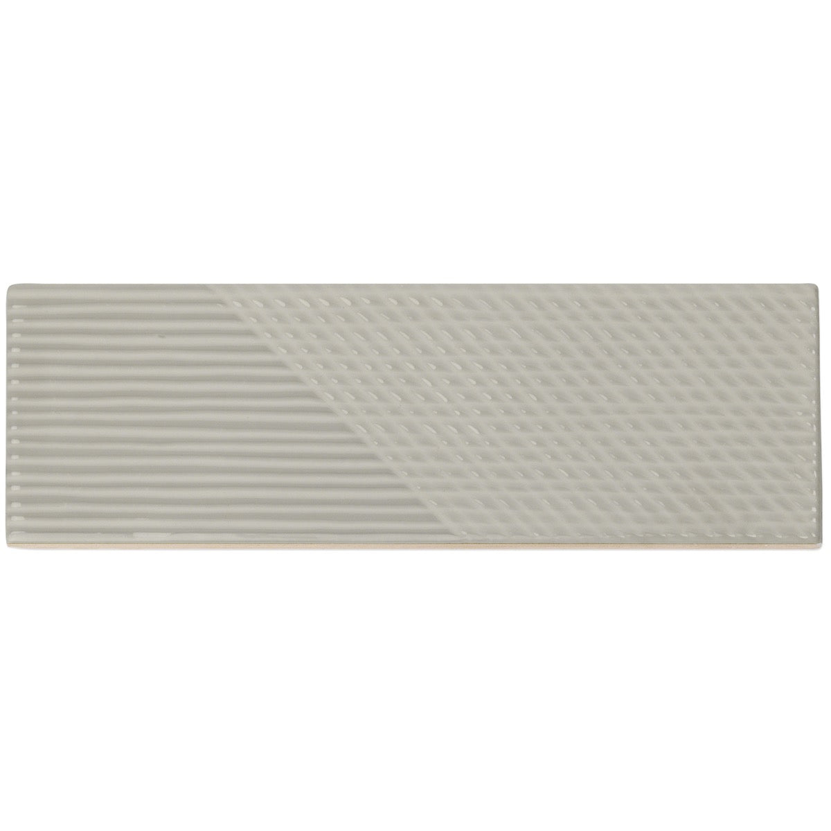 Tilebar Enigma Light Gray 2x8 Textured Polished Ceramic Subway Wall Tile
