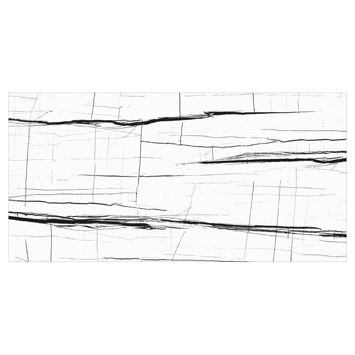 Tilebar Lumina Sahara Noir Black & White 24x48 Polished Porcelain Tile