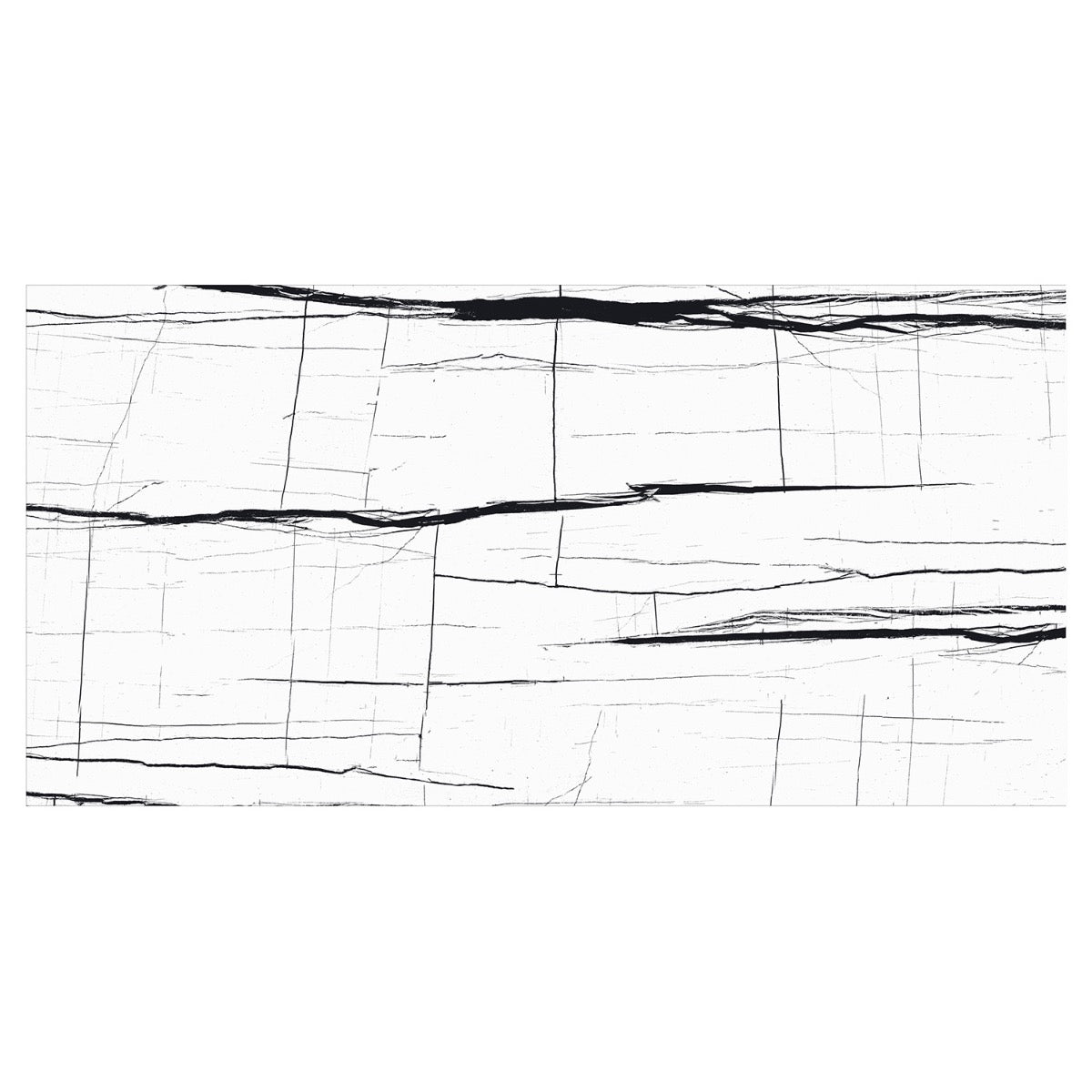 Tilebar Lumina Sahara Noir Black & White 24x48 Polished Porcelain Tile