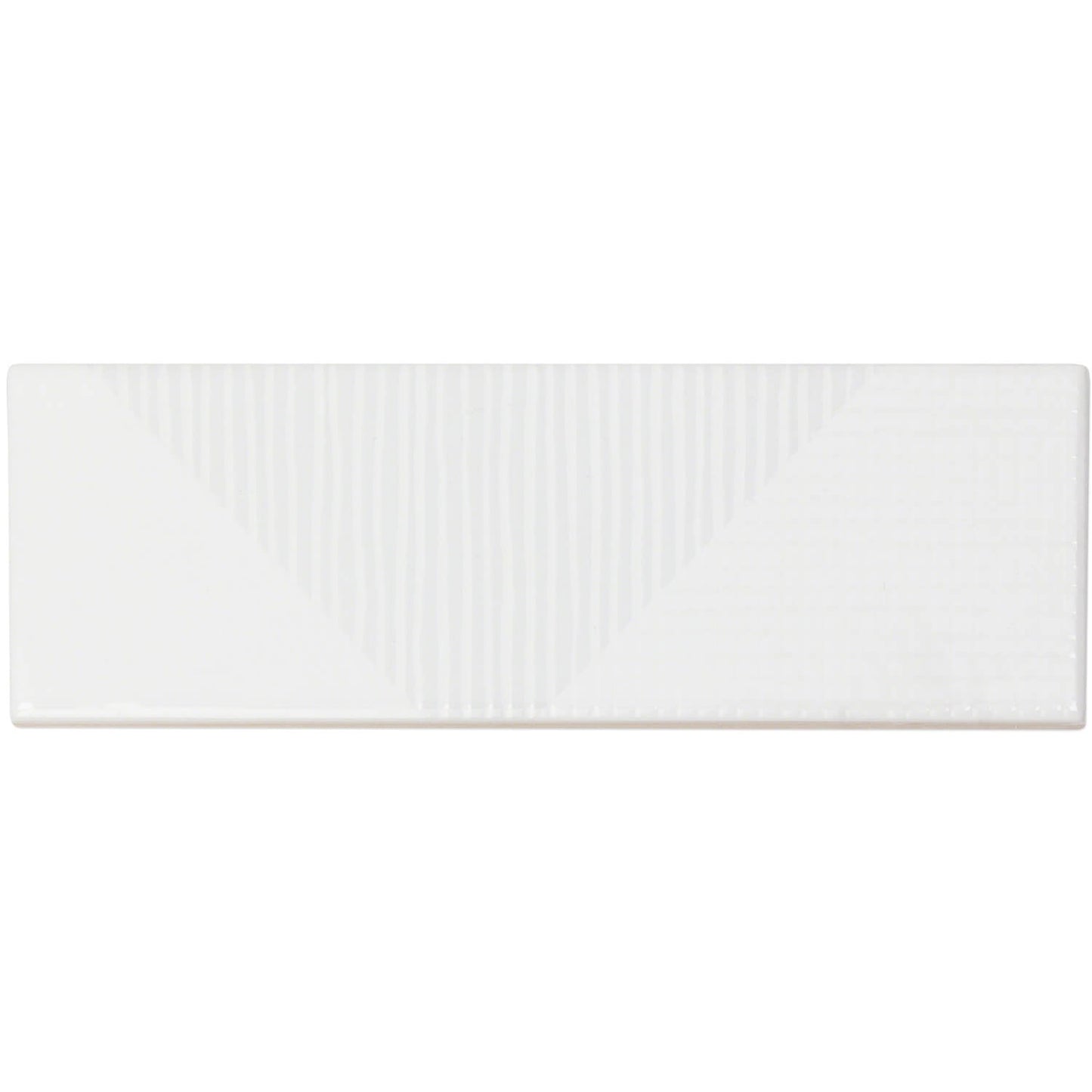 Enigma White 2x8 Textured Polished Ceramic Subway Tile - Lux Tile