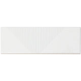 Enigma White 2x8 Textured Polished Ceramic Subway Tile - Lux Tile