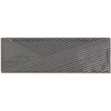 Tilebar Enigma Graphite Gray 2x8 Polished Textured Ceramic Wall Tile