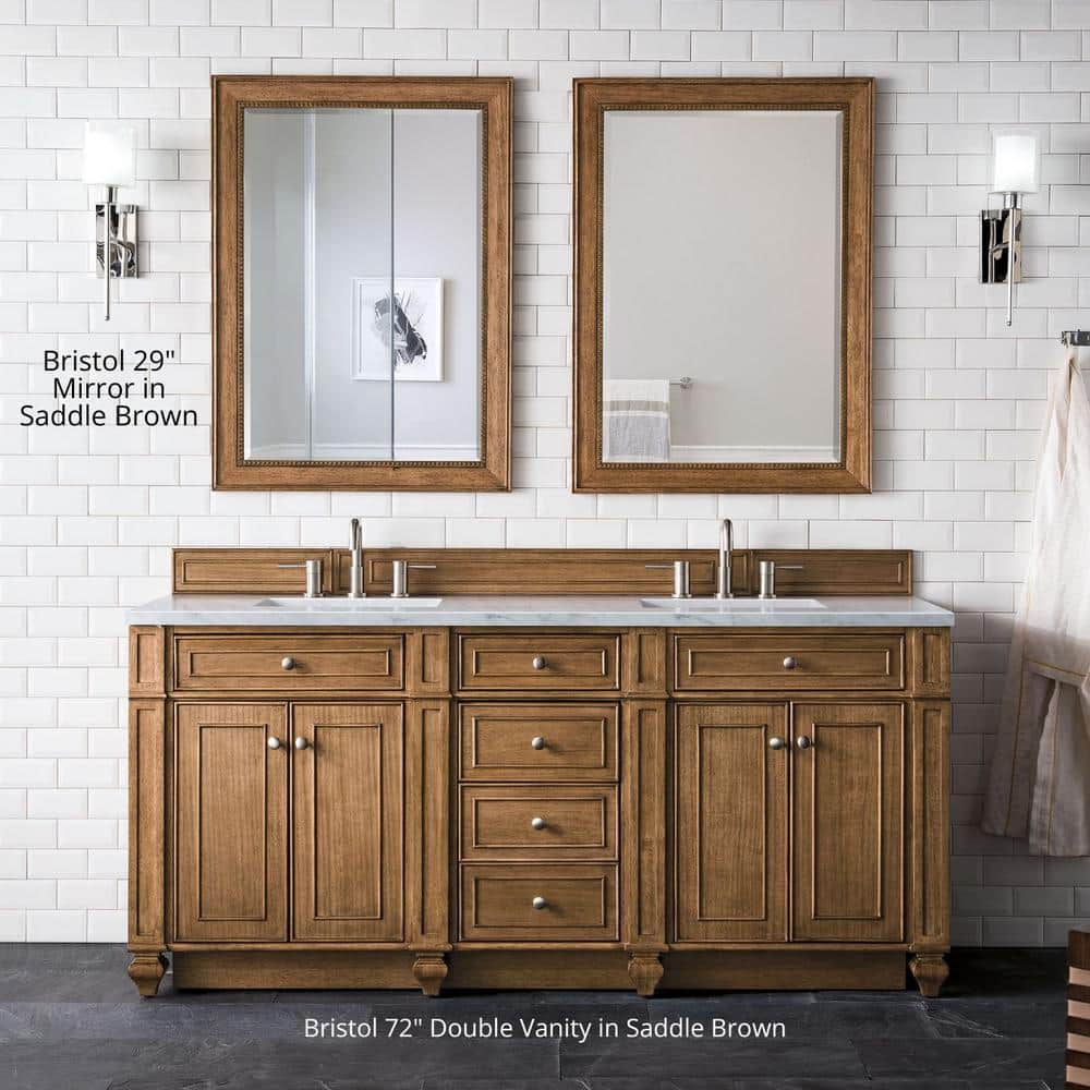 James Martin Vanities Bristol 29" x 40" Saddle Brown Bathroom Vanity Mirror