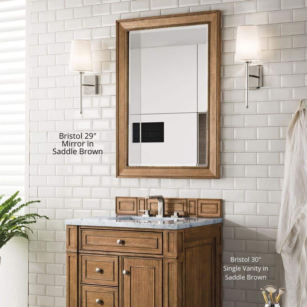 James Martin Vanities Bristol 29" x 40" Saddle Brown Bathroom Vanity Mirror