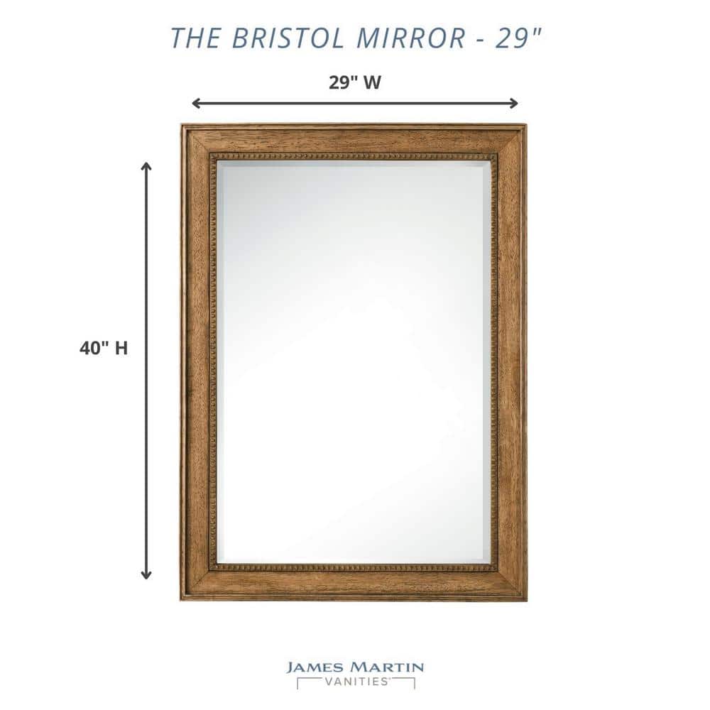 James Martin Vanities Bristol 29" x 40" Saddle Brown Bathroom Vanity Mirror