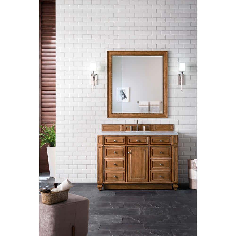 James Martin Vanities Bristol 44" x 40" Saddle Brown Bathroom Vanity Mirror