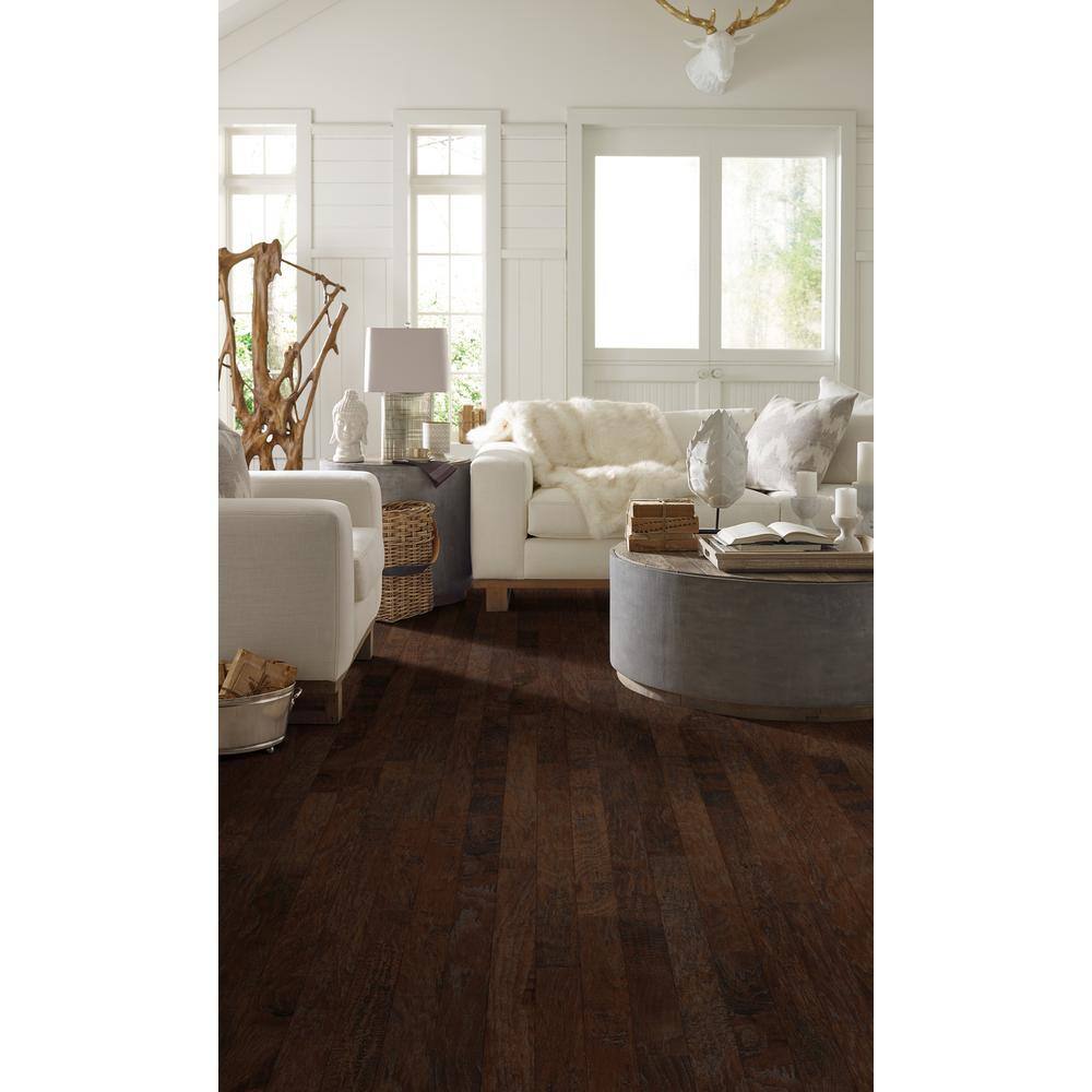 Shaw Western Saddle Hickory 3/8 In. T X 5 in. W Tongue and Groove Scraped Engineered Hardwood Flooring (23.66 sq.ft./case)