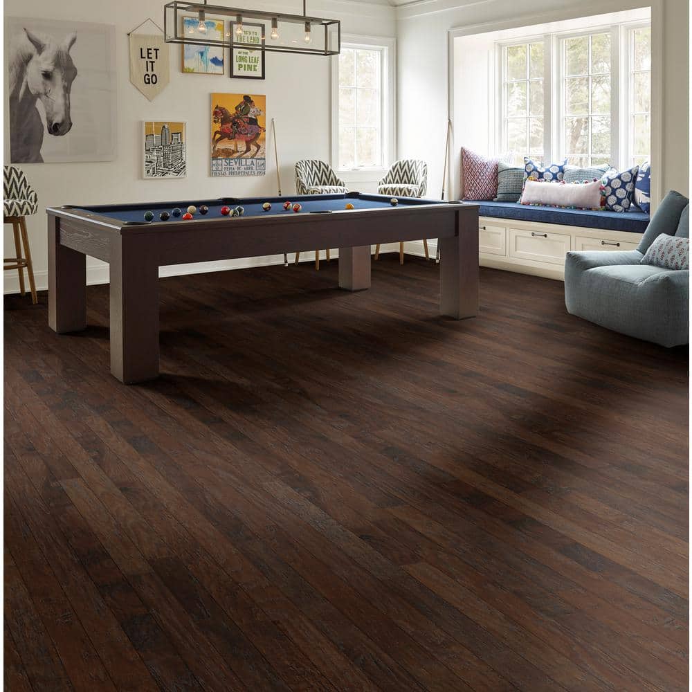 Shaw Western Saddle Hickory 3/8 In. T X 5 in. W Tongue and Groove Scraped Engineered Hardwood Flooring (23.66 sq.ft./case)