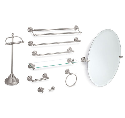 Moen Sage 24-in Spot Resist Brushed Nickel Wall-Mount Double Towel Bar