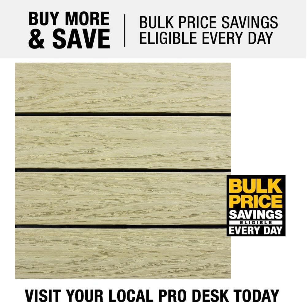 NewTechWood UltraShield Naturale 1 ft. x 1 ft. Quick Deck Outdoor Composite Deck Tile in Sahara Sand (10 sq. ft. Per Box)