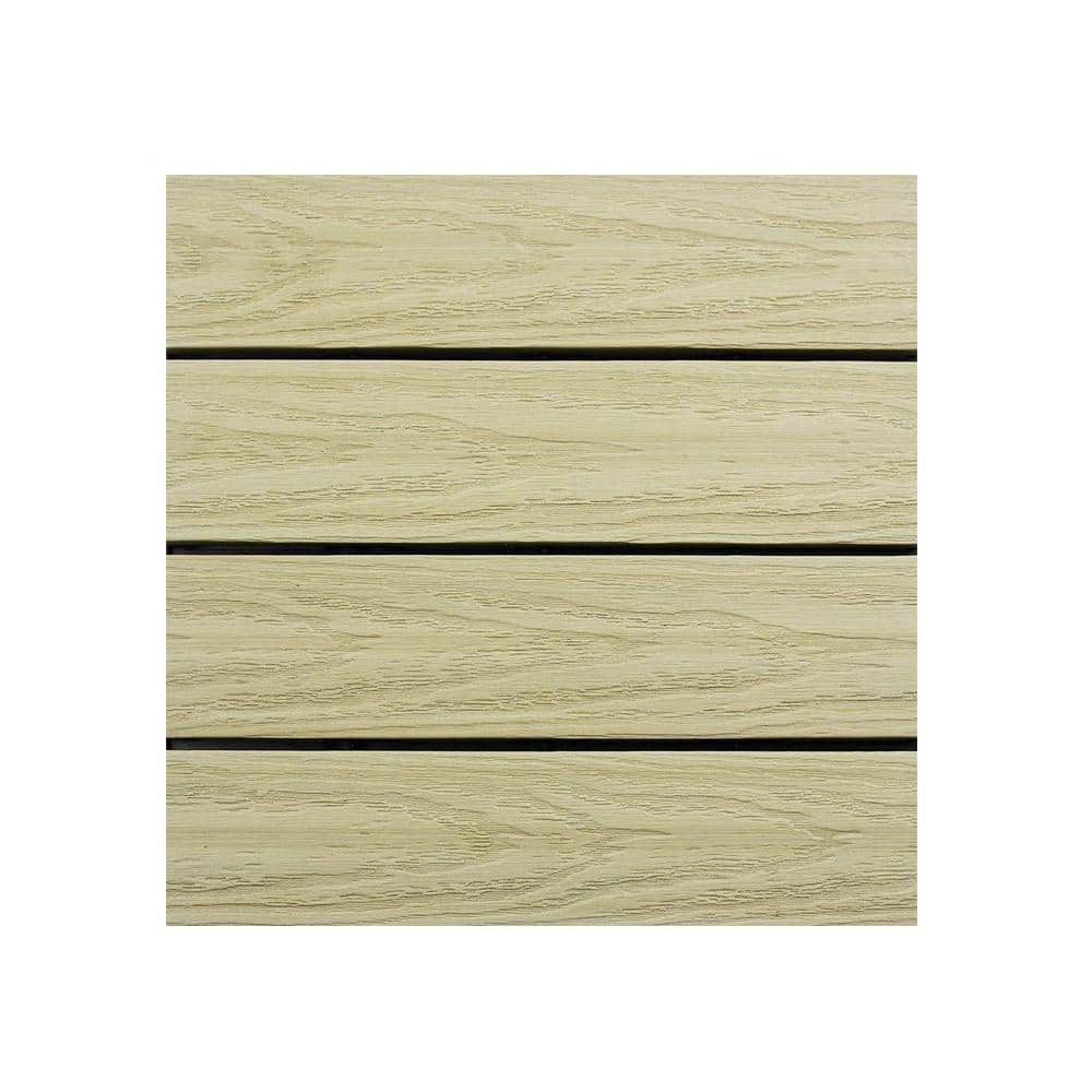 NewTechWood UltraShield Naturale 1 ft. x 1 ft. Quick Deck Outdoor Composite Deck Tile in Sahara Sand (10 sq. ft. Per Box)
