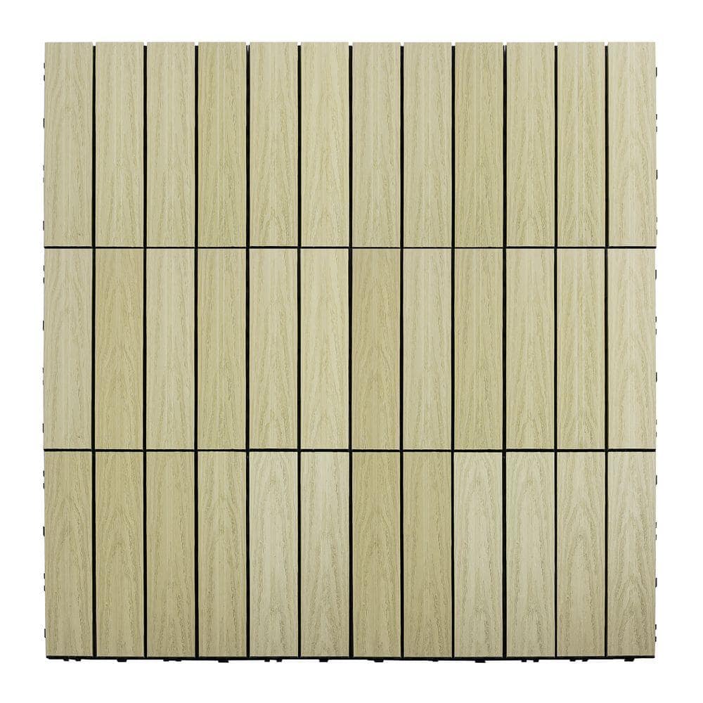 NewTechWood UltraShield Naturale 1 ft. x 1 ft. Quick Deck Outdoor Composite Deck Tile in Sahara Sand (10 sq. ft. Per Box)