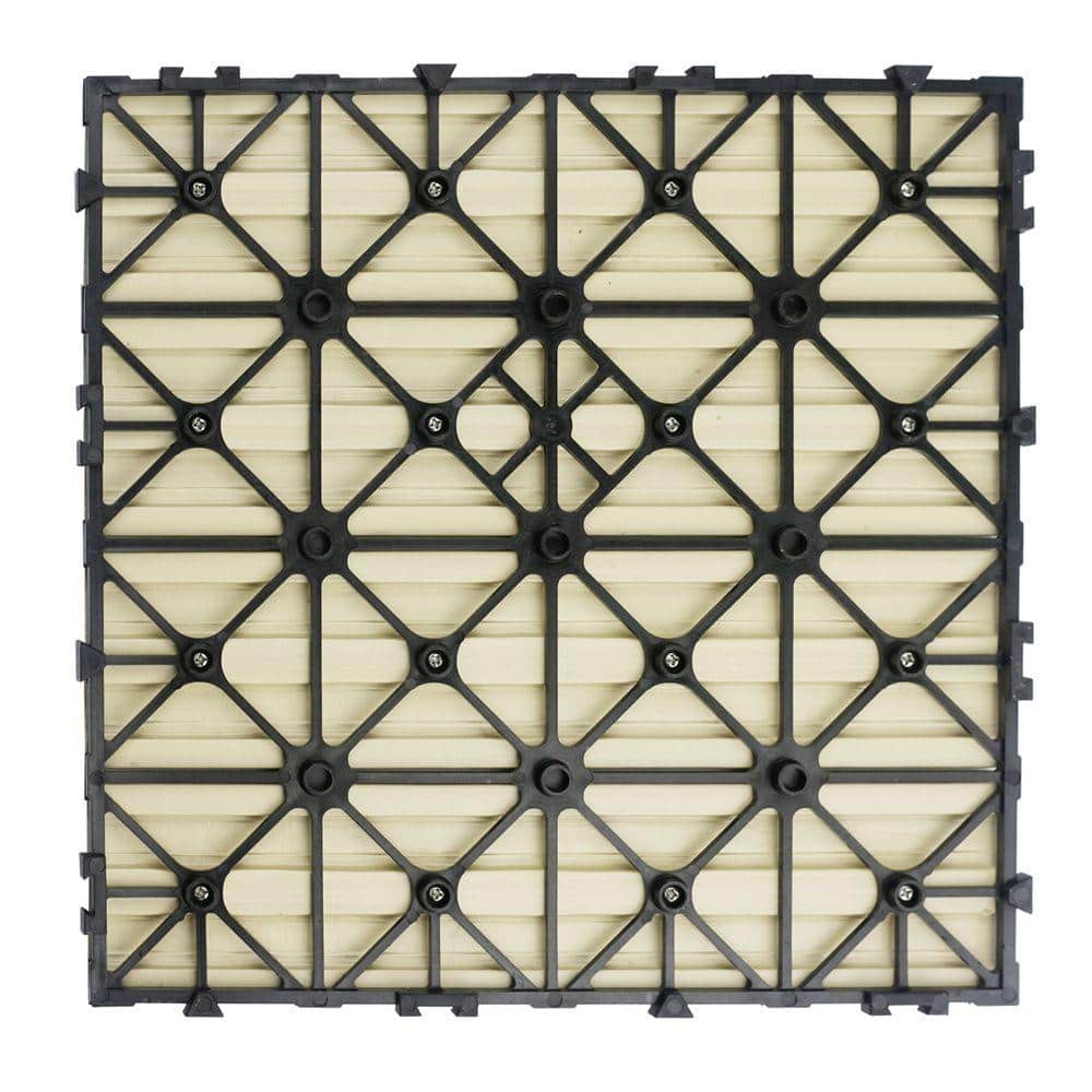 NewTechWood UltraShield Naturale 1 ft. x 1 ft. Quick Deck Outdoor Composite Deck Tile in Sahara Sand (10 sq. ft. Per Box)