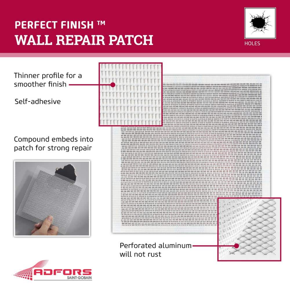 Saint-Gobain ADFORS FibaTape Perfect Finish 4 in. x 4 in. Self-Adhesive Wall Repair Patch